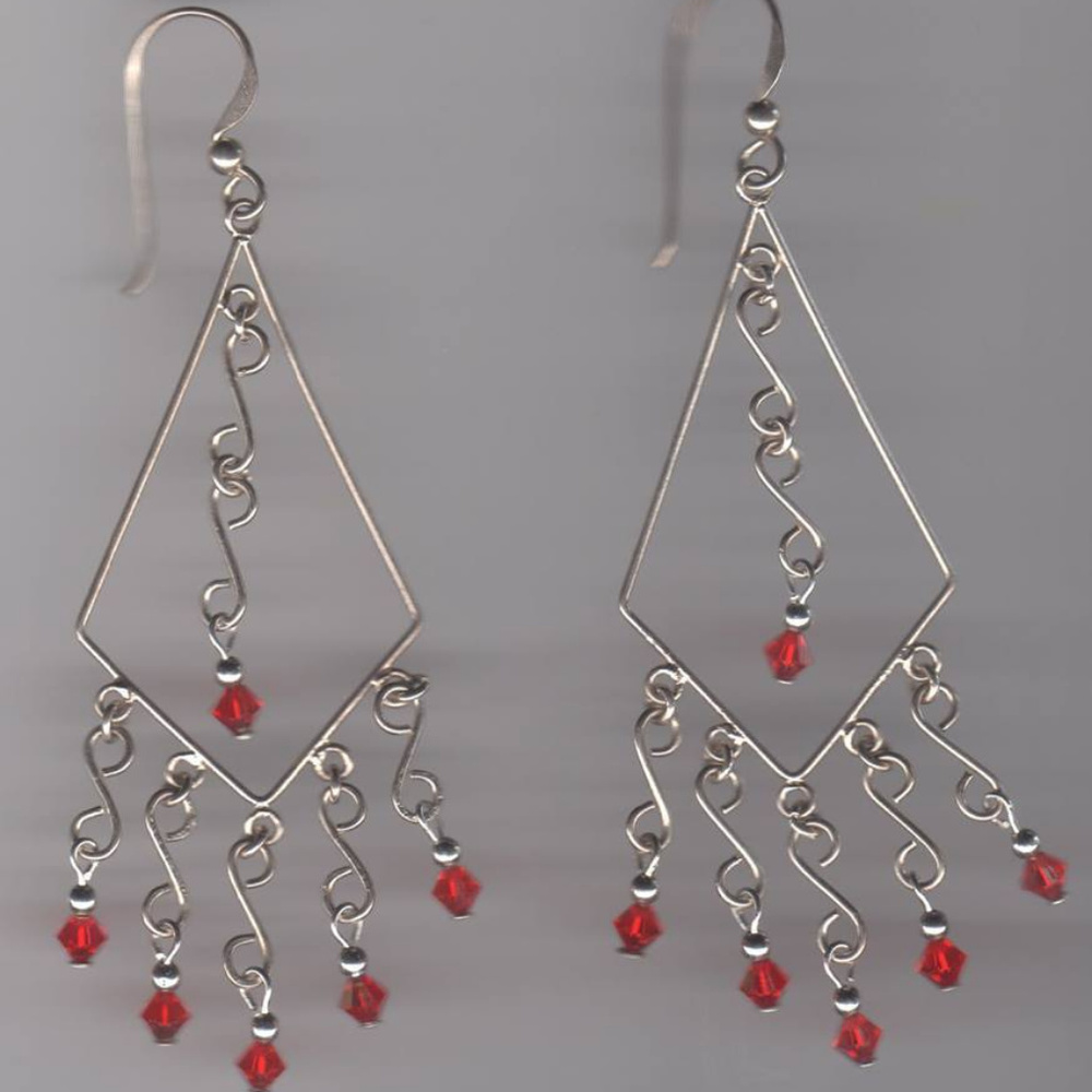 Austrian Crystal Sterling Silver  Earrings